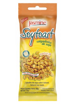 SALG SOJA - NATURAL.png - Soytoast NaturalALTO TEOR DE PROTEÍNASNÃO CONTÉM GORDURA TRANSIVRE DE TRANSGÊNICOIngredientes: Soja descascada e partida, óleo vegetal (palma, soja ou milho) e sal.NÃO CONTÉM GLÚTENDisponíveis nas versões: 40g e 100g.